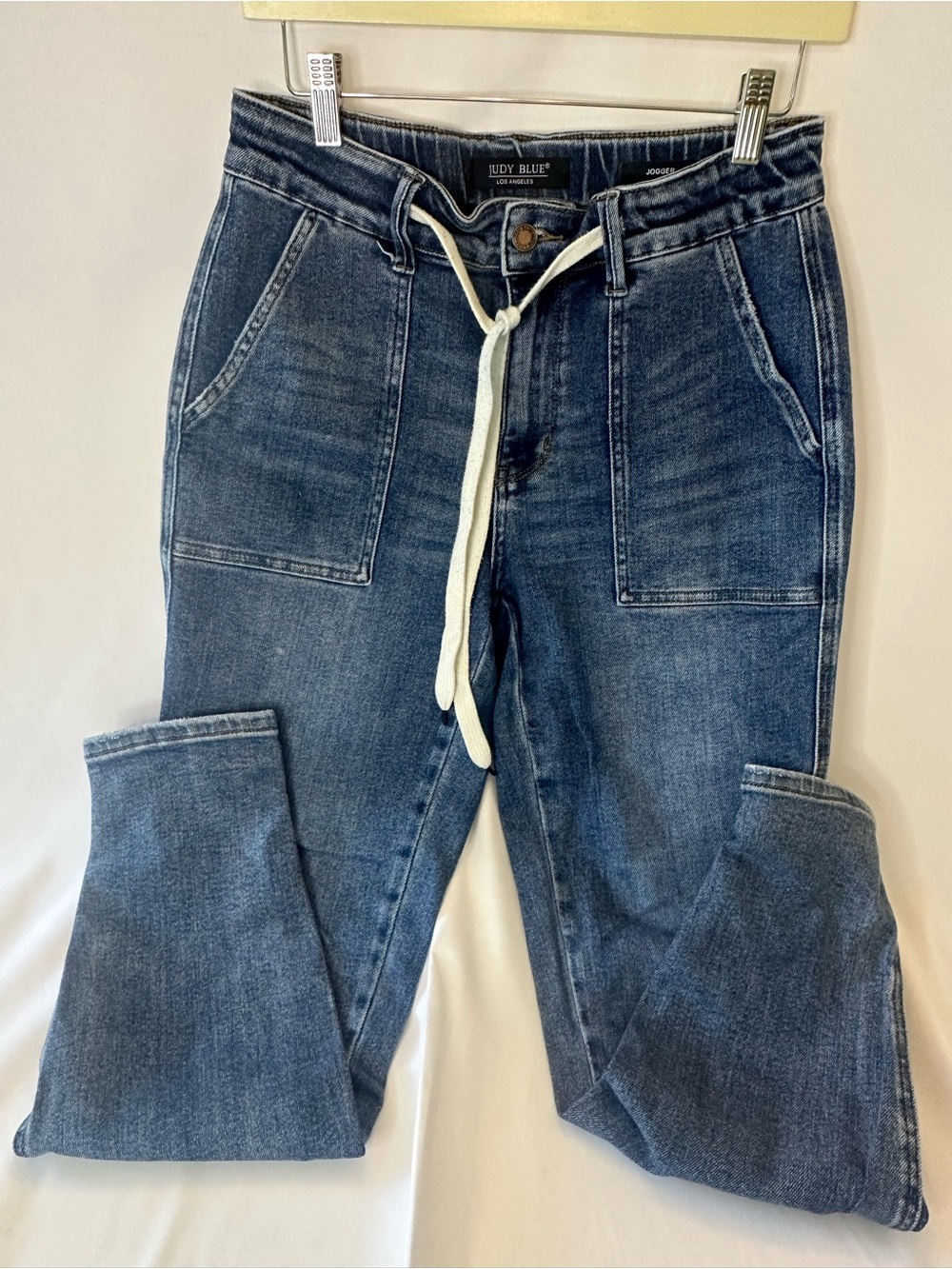 Judy Blue Clearwater Pull On Denim Joggers Jeans Womens 7/28 High Rise Preppy